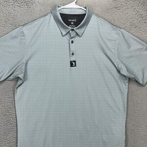 BogeyBros Mens Swimmers Golf Polo Shirt XL Green White‎ Geometric Stretch Rugby